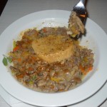 Kalbsrahmbeuschel mit Serviettenknödel, Euro 9,80