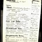 Die Karte im Nice Rice wechselt täglich!