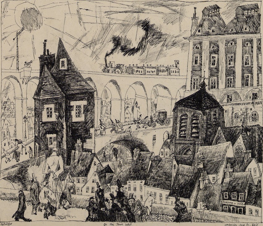 Lyonel Feininger, Auf der Stadtmauer, 1911 Albertina, Wien © Bildrecht, Wien, 2015