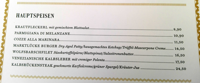 Speisekarte der Marktlücke vom 29.6.2016, Hauptspeisen - kekinwien.at