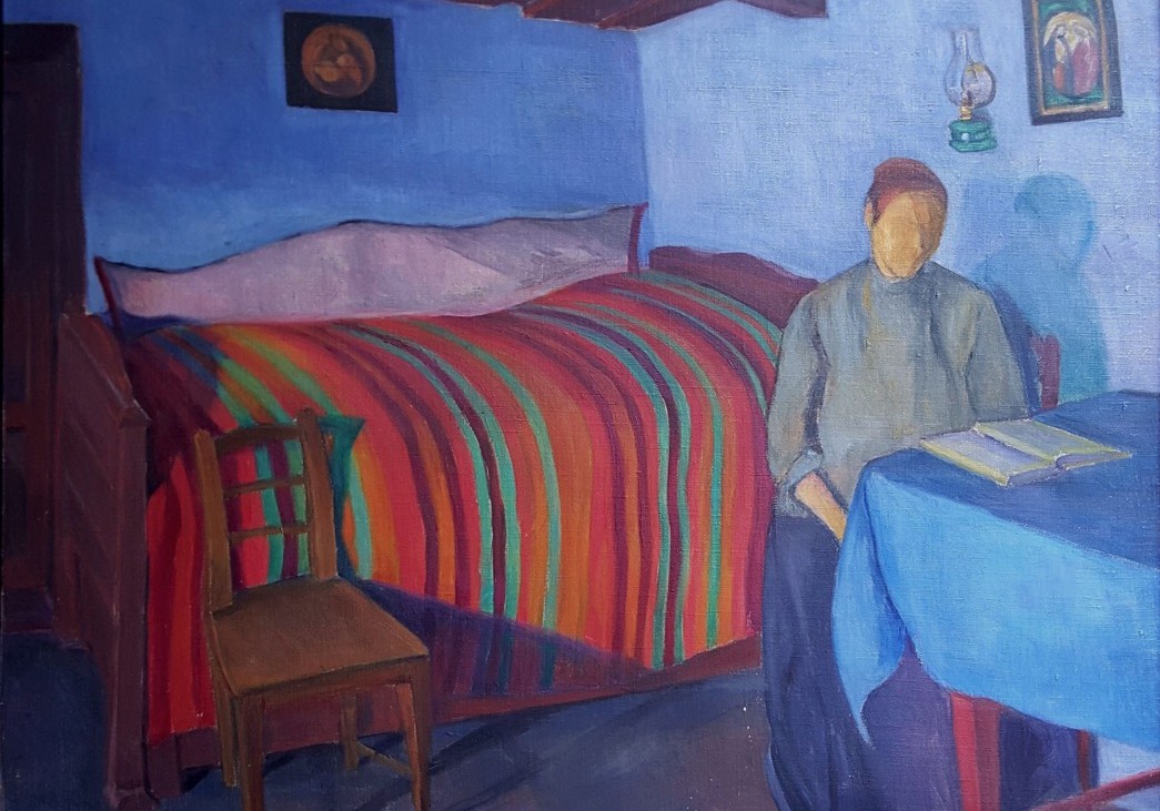 Sofie Korner Das Bett Öl auf Leinwand 57 x 62 cm Privatbesitz